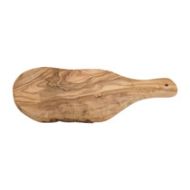 Rustic olive wood chopping board with handle 28cm