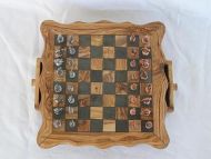 Small olive wood chess set