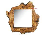 Olive wood rustic mirror