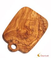 Rectangle olive wood chopping board with hole 30cm