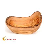 Rustic olive Wood snack dishes 14 cm
