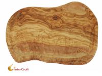 Simple olive wood chopping board with groove 30cm
