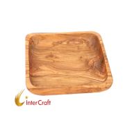 Coupelle plats carrés en bois d'olivier 15 cm